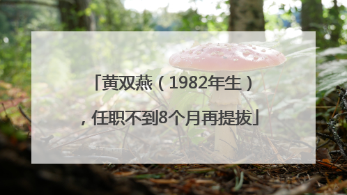 黄双燕（1982年生），任职不到8个月再提拔