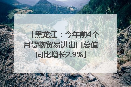 黑龙江：今年前4个月货物贸易进出口总值同比增长2.9%