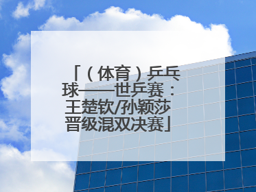 （体育）乒乓球——世乒赛：王楚钦/孙颖莎晋级混双决赛