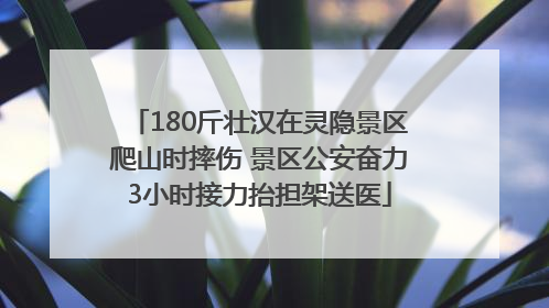 180斤壮汉在灵隐景区爬山时摔伤 景区公安奋力3小时接力抬担架送医