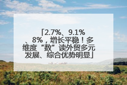 2.7%、9.1%、8%，增长平稳！多维度“数”读外贸多元发展、综合优势明显