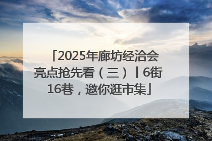 2025年廊坊经洽会亮点抢先看（三）丨6街16巷，邀你逛市集