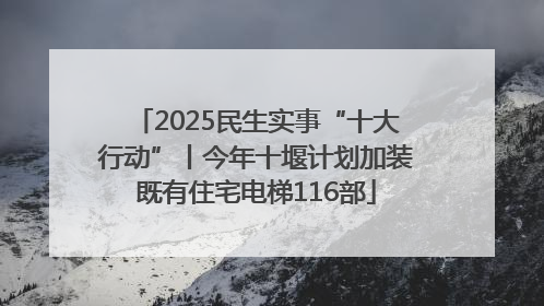 2025民生实事“十大行动”丨今年十堰计划加装既有住宅电梯116部