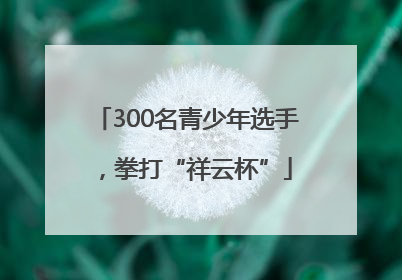 300名青少年选手，拳打“祥云杯”