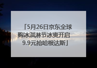 5月26日京东全球购冰淇淋节冰爽开启 9.9元抢哈根达斯