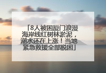 8人被困厦门浪漫海岸线红树林淤泥，潮水还在上涨！当地紧急救援全部脱困