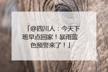 @四川人：今天下班早点回家！暴雨蓝色预警来了！
